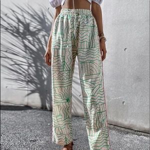 Graphic Geometric straight leg drawstring pant XS
